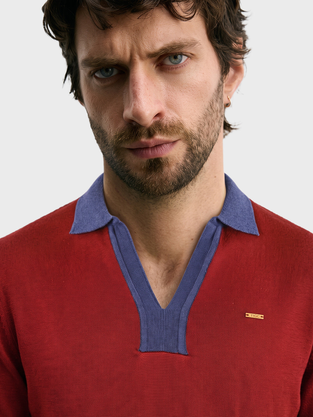 Men's Maroon Slim Fit Solid Casual Sweater