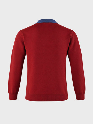 Men's Maroon Slim Fit Solid Casual Sweater
