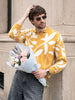 Men's Yellow Slim Fit Solid Casual Sweater