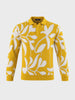 Men's Yellow Slim Fit Solid Casual Sweater