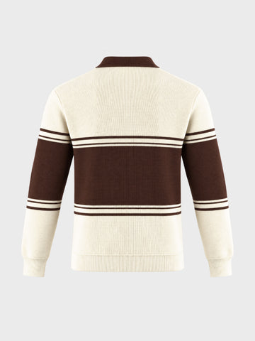 Men's Off White Slim Fit Solid Casual Sweater