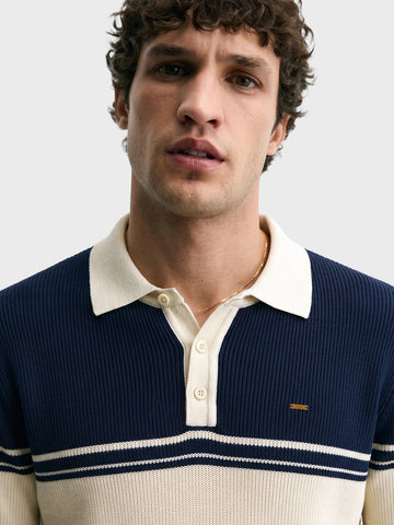 Men's Navy Blue Slim Fit Solid Casual Sweater