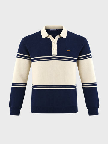 Men's Navy Blue Slim Fit Solid Casual Sweater
