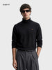 Men's Black Slim Fit Solid Casual Sweater