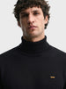 Men's Black Slim Fit Solid Casual Sweater
