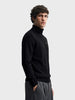 Men's Black Slim Fit Solid Casual Sweater