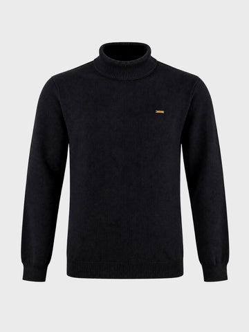 Men's Black Slim Fit Solid Casual Sweater