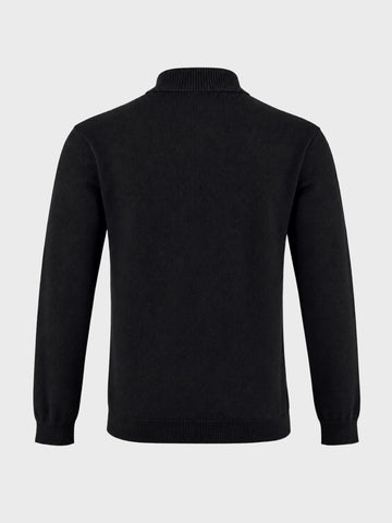 Men's Black Slim Fit Solid Casual Sweater