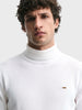 Men's White Slim Fit Solid Casual Sweater