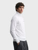 Men's White Slim Fit Solid Casual Sweater