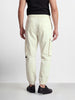 Men's Off White Relaxed Fit Solid Utility Cargo
