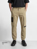 Men's Khaki Relaxed Fit Solid Utility Cargo