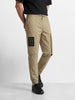 Men's Khaki Relaxed Fit Solid Utility Cargo