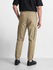 Men's Khaki Relaxed Fit Solid Utility Cargo