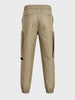 Men's Khaki Relaxed Fit Solid Utility Cargo