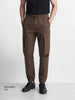 Men's Brown Relaxed Fit Solid Utility Cargo