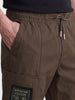 Men's Brown Relaxed Fit Solid Utility Cargo