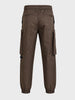 Men's Brown Relaxed Fit Solid Utility Cargo