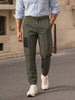 Men's Olive Relaxed Fit Solid Utility Cargo