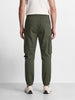 Men's Olive Relaxed Fit Solid Utility Cargo