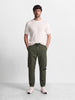 Men's Olive Relaxed Fit Solid Utility Cargo