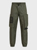 Men's Olive Relaxed Fit Solid Utility Cargo