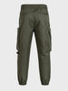 Men's Olive Relaxed Fit Solid Utility Cargo