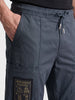 Men's Grey Relaxed Fit Solid Utility Cargo