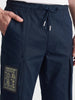 Men's Navy Relaxed Fit Solid Utility Cargo