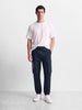 Men's Navy Relaxed Fit Solid Utility Cargo