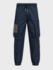 Men's Navy Relaxed Fit Solid Utility Cargo