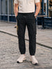 Men's Black Relaxed Fit Solid Utility Cargo