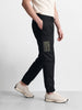 Men's Black Relaxed Fit Solid Utility Cargo