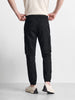 Men's Black Relaxed Fit Solid Utility Cargo