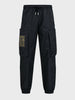 Men's Black Relaxed Fit Solid Utility Cargo