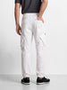 Men's White Relaxed Fit Solid Utility Cargo