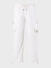 Men's White Relaxed Fit Solid Utility Cargo