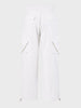 Men's White Relaxed Fit Solid Utility Cargo