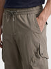 Men's Grey Relaxed Fit Solid Utility Cargos