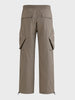 Men's Grey Relaxed Fit Solid Utility Cargos