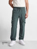 Men's Green Relaxed Fit Solid Utility Cargo