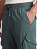 Men's Green Relaxed Fit Solid Utility Cargo