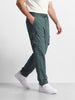 Men's Green Relaxed Fit Solid Utility Cargo