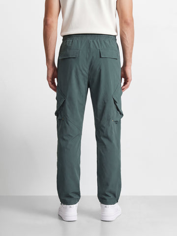Men's Green Relaxed Fit Solid Utility Cargo