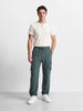 Men's Green Relaxed Fit Solid Utility Cargo