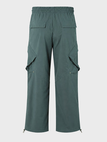 Men's Green Relaxed Fit Solid Utility Cargo