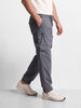 Men's Grey Relaxed Fit Solid Utility Cargos