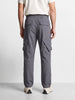 Men's Grey Relaxed Fit Solid Utility Cargos