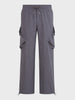 Men's Grey Relaxed Fit Solid Utility Cargos