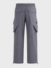 Men's Grey Relaxed Fit Solid Utility Cargos